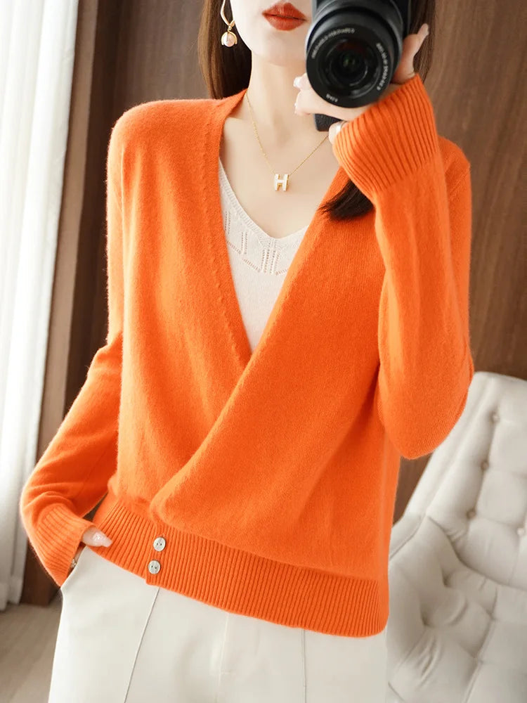 Cardigan Cache-coeur en laine mélangée