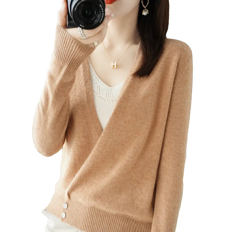 Cardigan Cache-coeur en laine mélangée