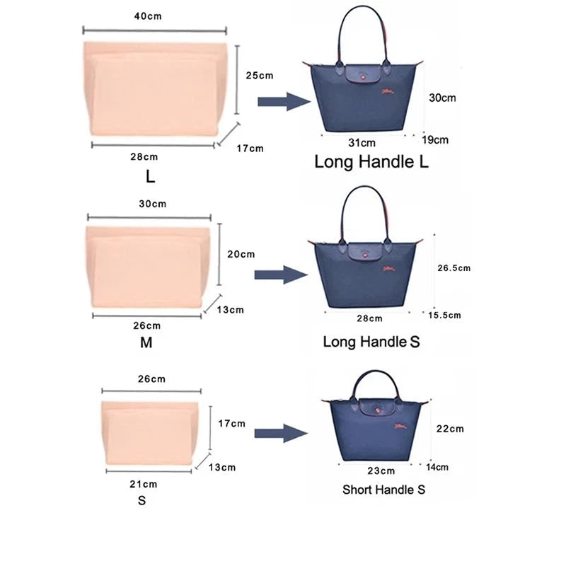 Organisateur en feutrine pour sac à main format Cabas