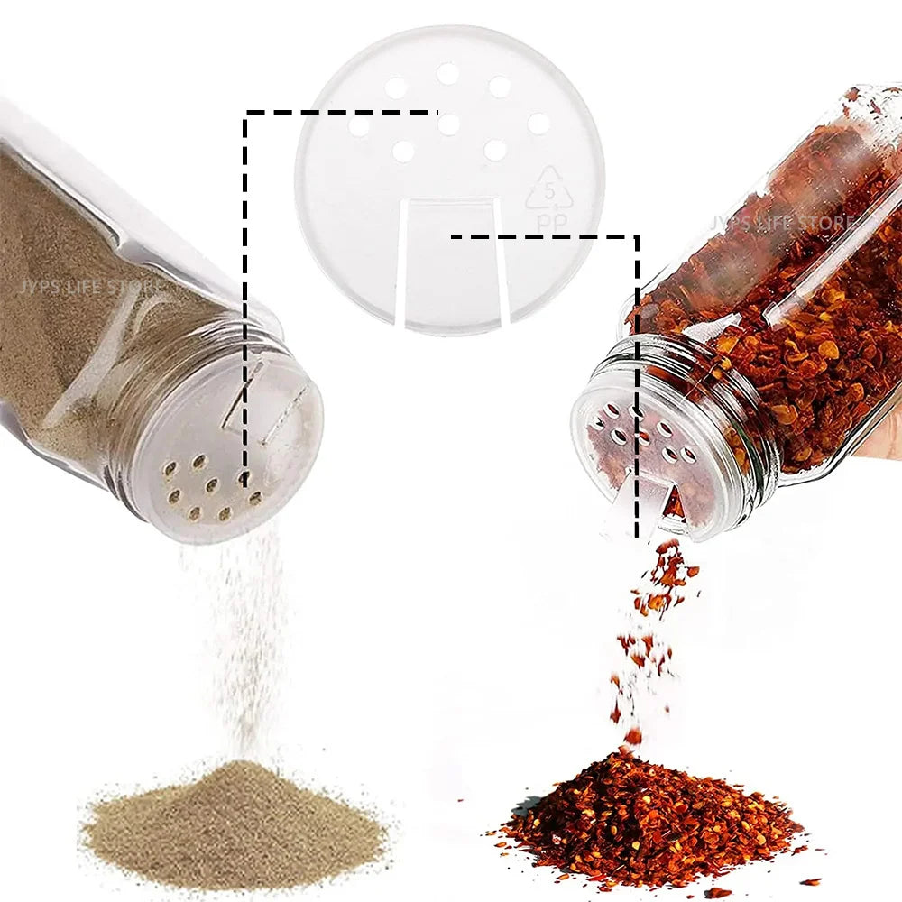 Lot de 6 Pots à Épices en Verre avec Couvercles en Bambou – Étiquettes, Entonnoir, Brosse et Crayon Inclus