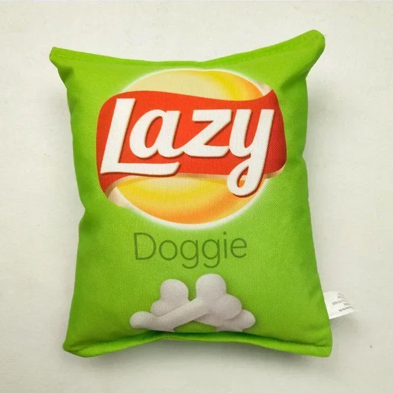 Jouet pour Chien Sac de Chips en Peluche – Couineur & Interactif – À Mâcher pour Chiots et Chiens