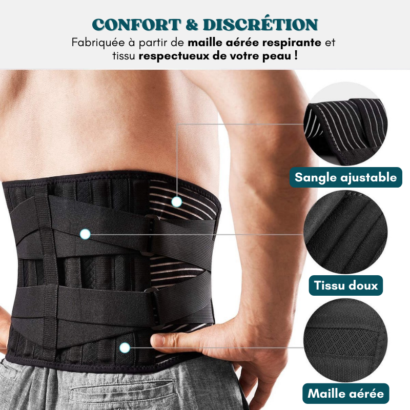 Ceinture de soutien lombaire et correction du bassin réglable