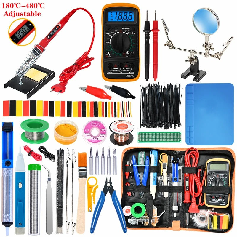 Kit de fer à souder à température réglable + Multimètre