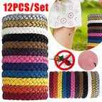 Lot de 12 Bracelets répulsifs anti-moustiques naturels - Adultes & Enfants