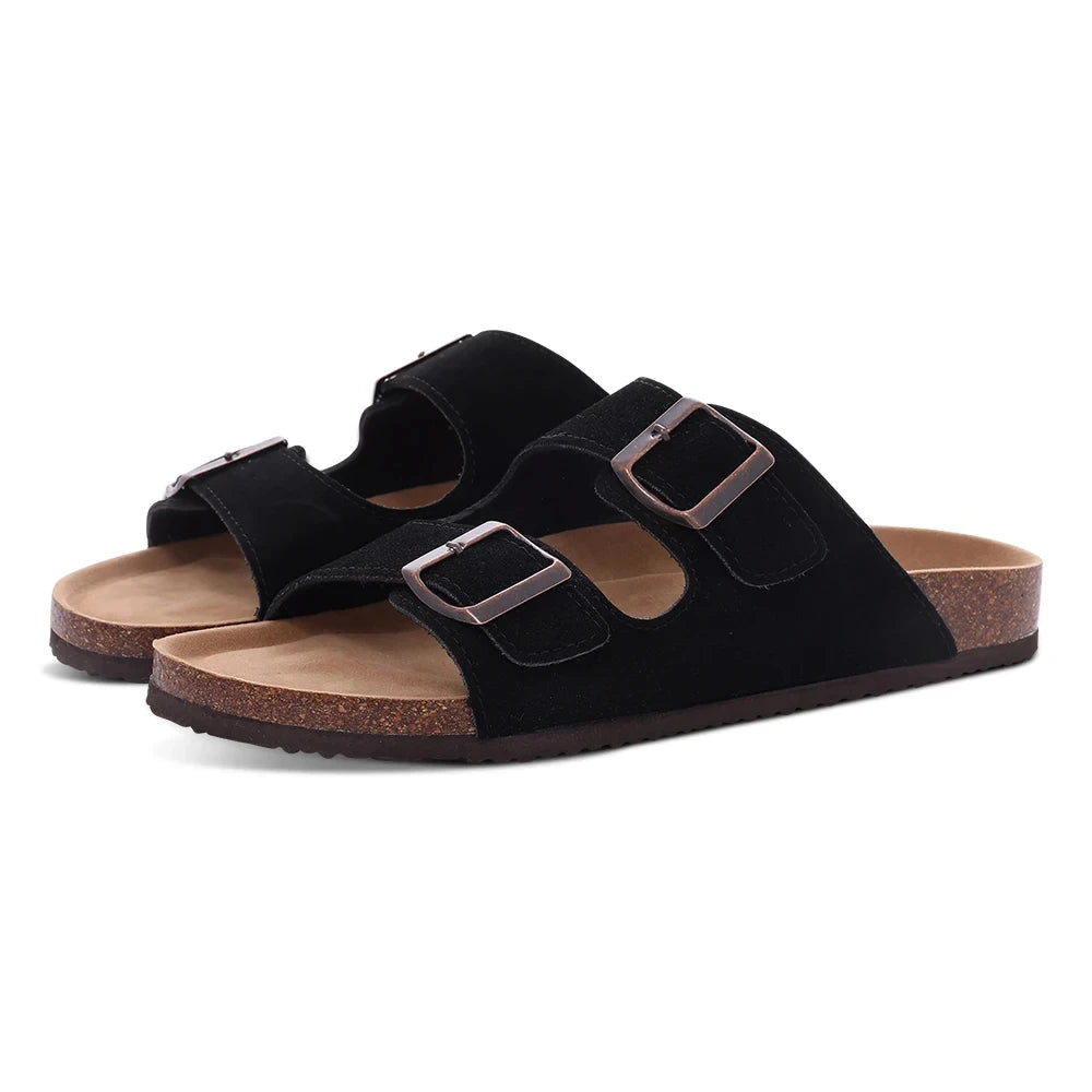 Sandalias 2 Tiras Antideslizantes de Gamuza para Comodidad Diaria