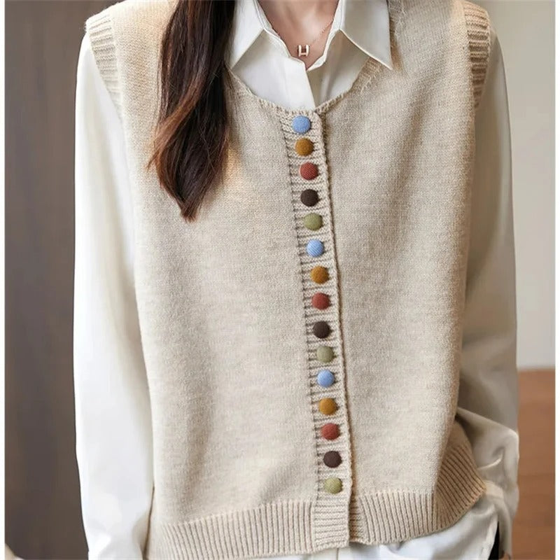 Pull Vintage sans manches - Col rond