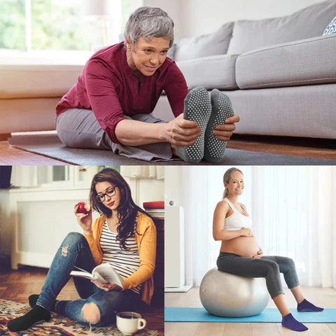 Lot de 2 Paires de chaussettes d'intérieur épaisses et antidérapantes