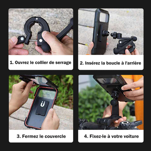 Support de téléphone imperméable et tactile pour vélo