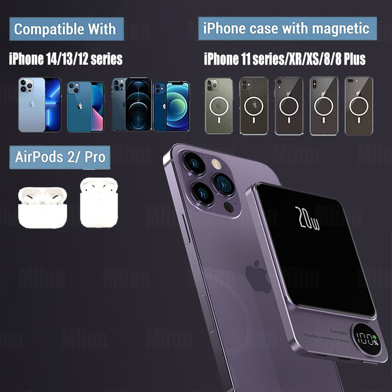 Batterie portable magnétique à induction