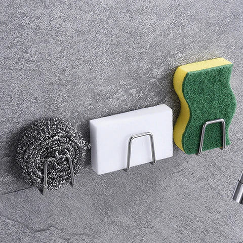 Lot de 4 Support auto-adhesif pour éponge et serviette