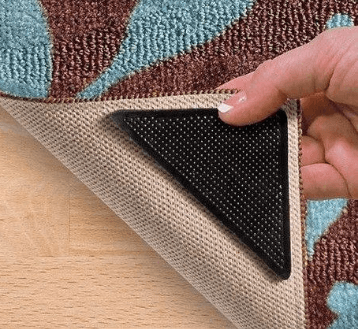 Lot de 8 triangles antidérapants réutilisables pour tapis 