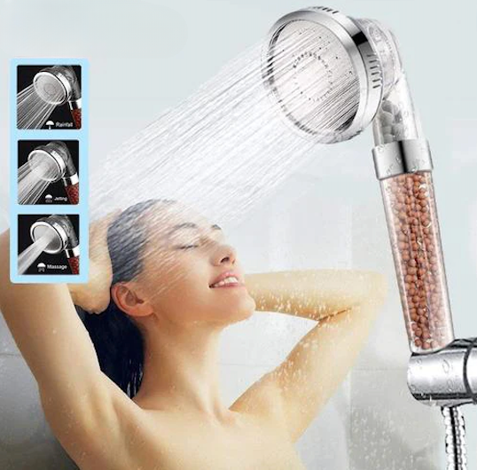 Pommeau de douche avec billes filtrantes