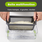 Coupe légume multifonctionnel avec bac