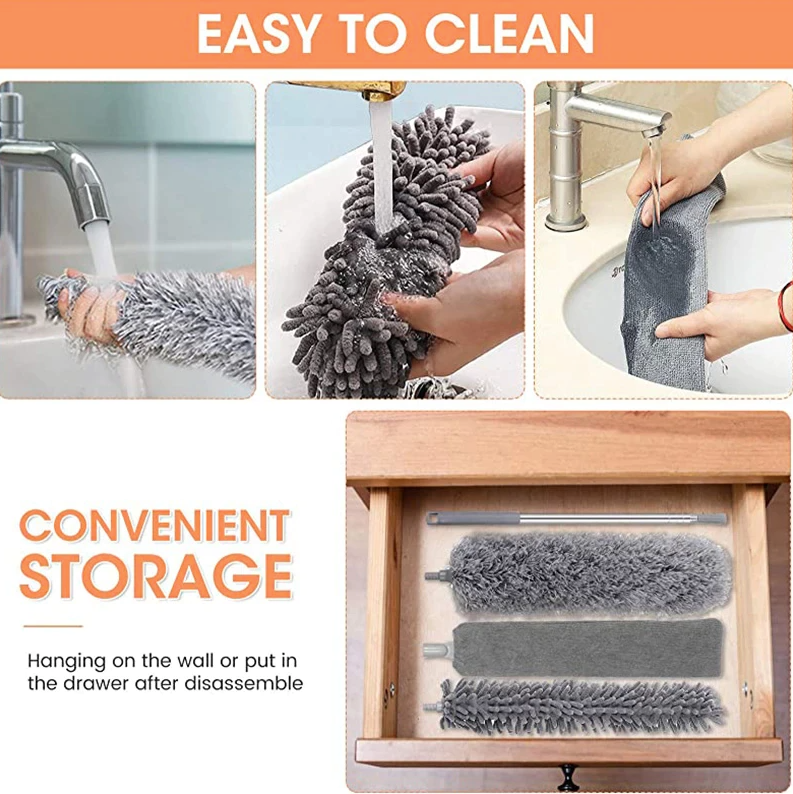 Brosse anti-poussière téléscopique 3 en 1