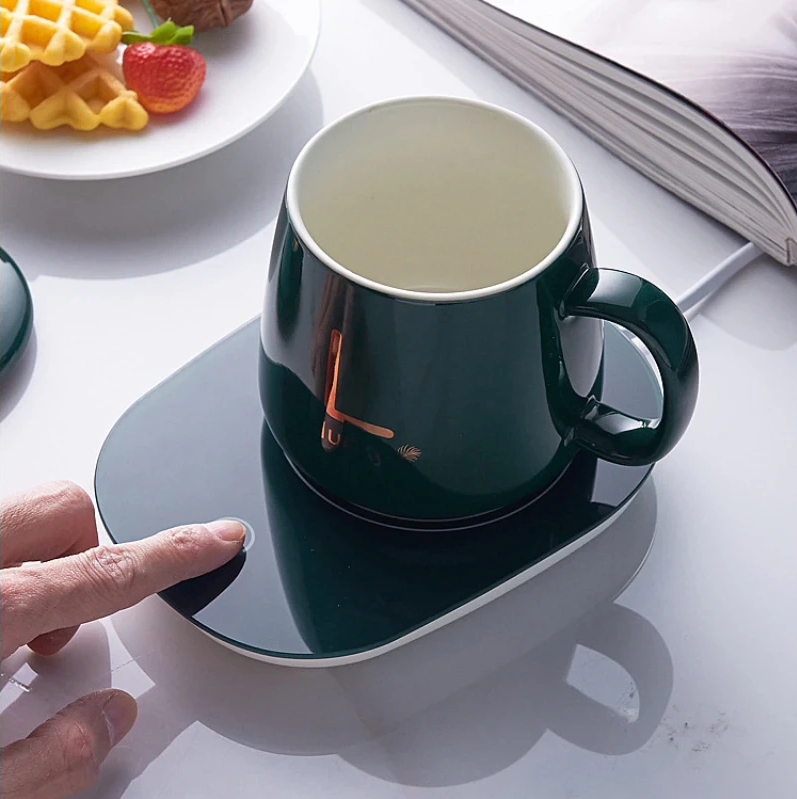 Ensemble Mug + Chauffe Tasse USB - Idée Cadeau