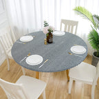Patterned waterproof elastic round tablecloth