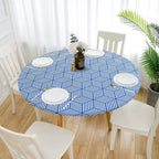 Patterned waterproof elastic round tablecloth
