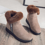 Bottines effet daim - fourrée - Femme