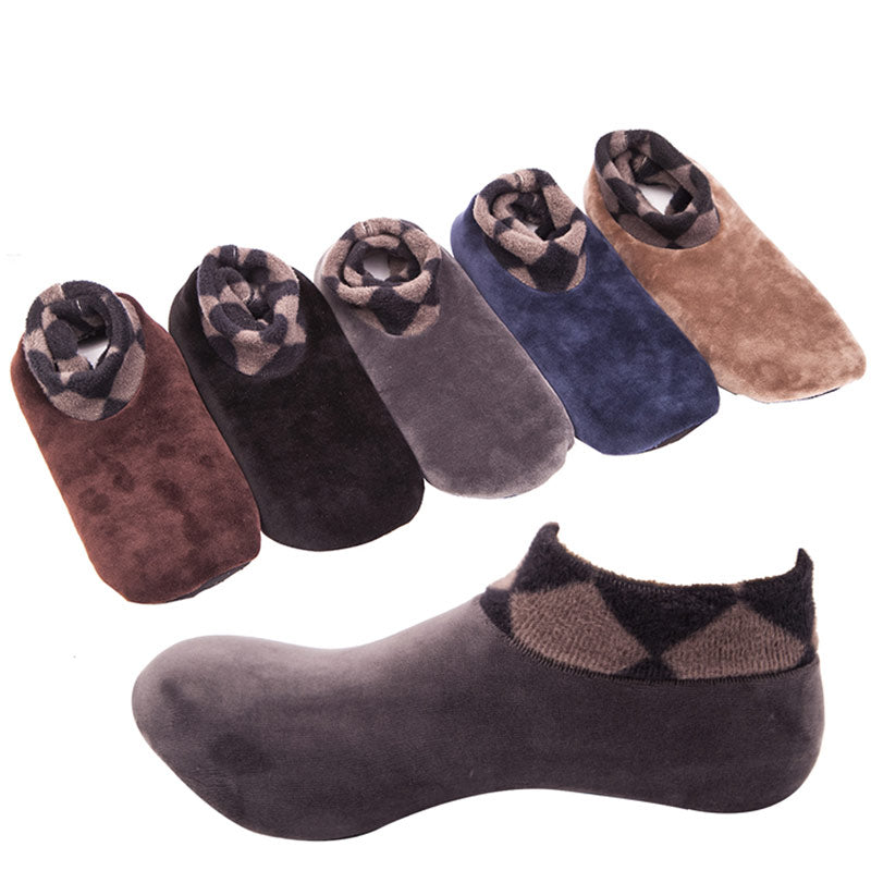 Lot de 2 Paires de chaussettes d'intérieur épaisses et antidérapantes