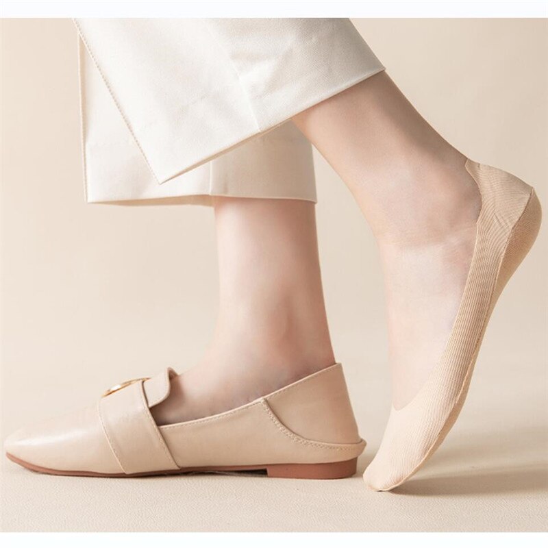 5X PAIRE DE CHAUSSETTES ANTIDÉRAPANTES EN SOIE GLACÉE