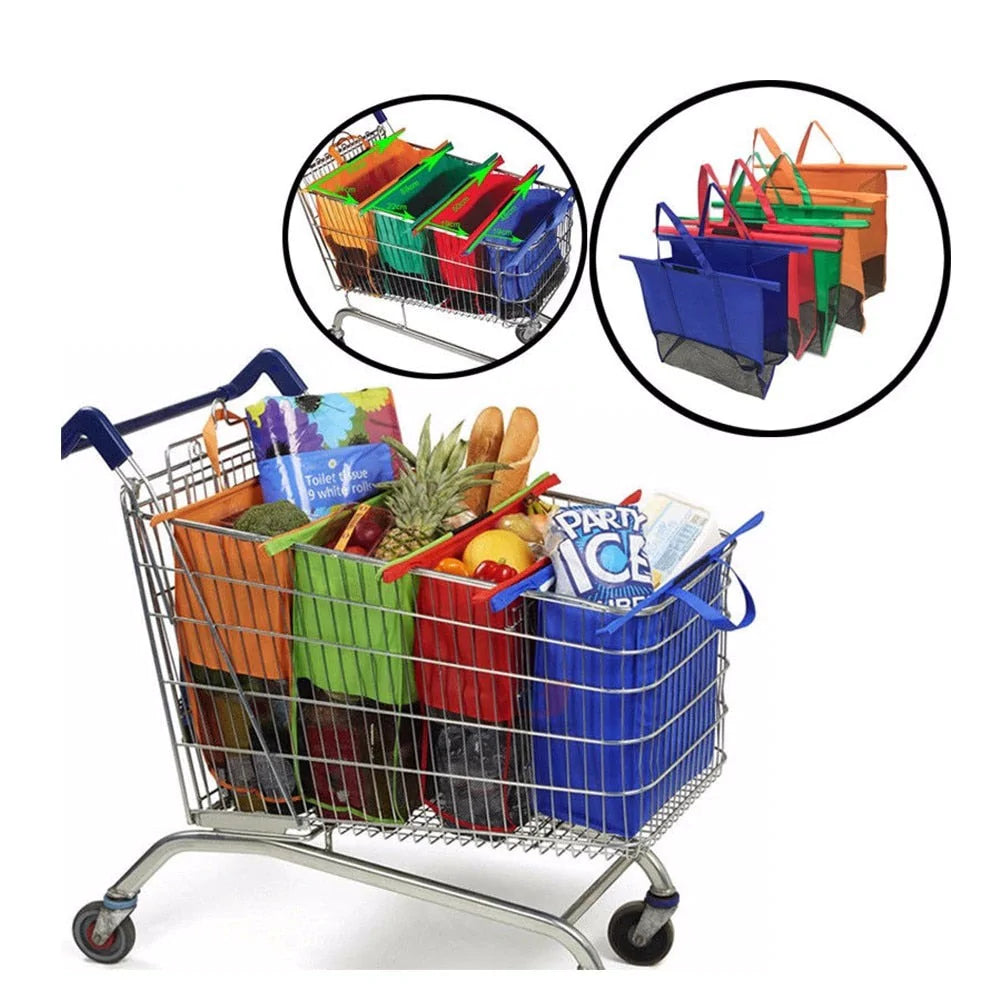 Lot de 4 Sacs de course pliables