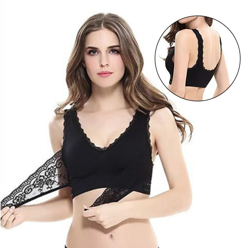 Soutien-gorge croisé dentelle - Push Up