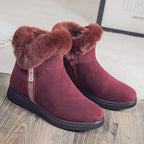 Bottines effet daim - fourrée - Femme