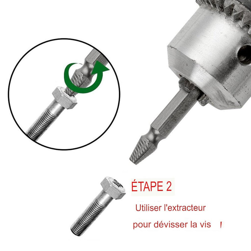 Ensemble d’extraction de vis endommagées