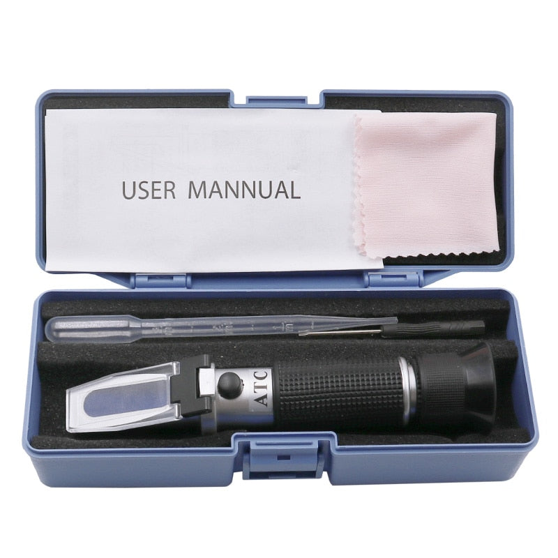Réfractomètre Portable Testeur Sucre 0-90% - Pour Boissons, Vin, Bière - Compensation Température