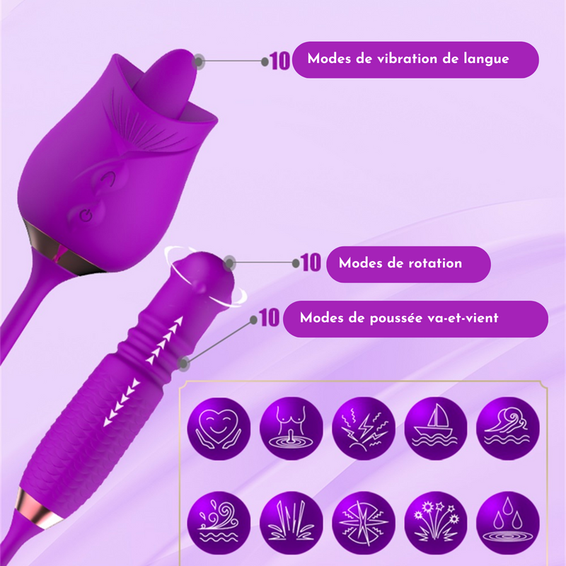 ROSE VIBRATOR - Sextoys 3 en 1