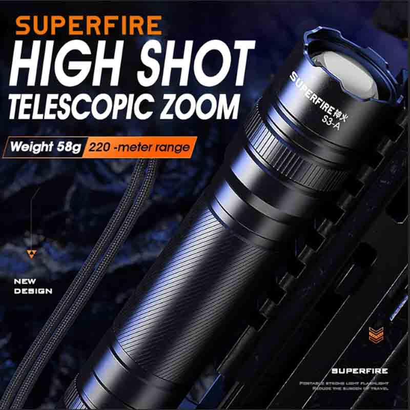 SUPERFIRE - Mini lampe torche puissante et étanche