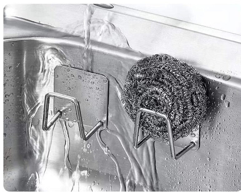 Lot de 4 Support auto-adhesif pour éponge et serviette