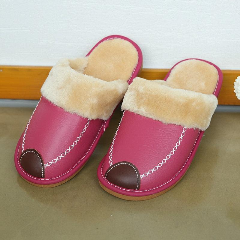 Pantoufles d'hiver en cuir - Mixte - DealValley