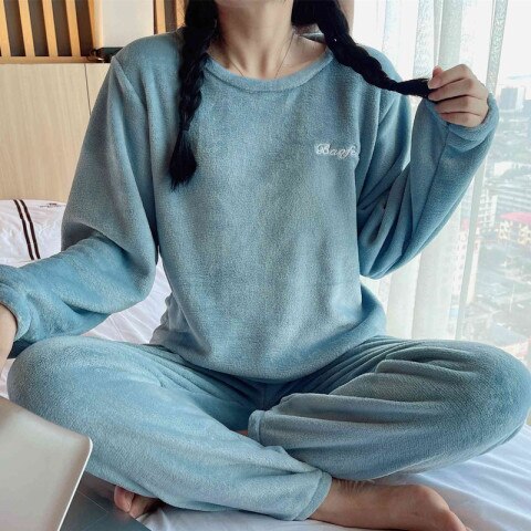 Pyjama d'hiver chaud en flanelle - Femme