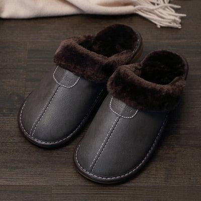 Pantoufles d'hiver en cuir - Mixte - DealValley