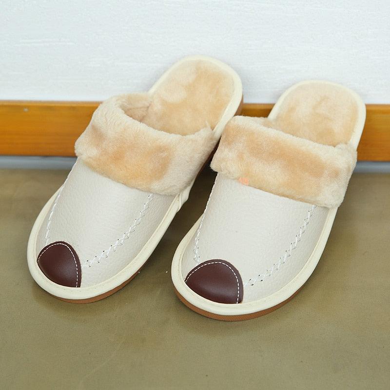Pantoufles d'hiver en cuir - Mixte - DealValley
