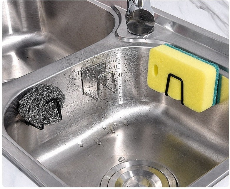 Lot de 4 Support auto-adhesif pour éponge et serviette