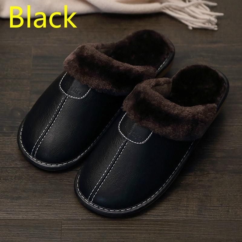 Pantoufles d'hiver en cuir - Mixte - DealValley