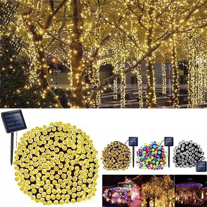 Guirlandes lumineuses LED à énergie solaire