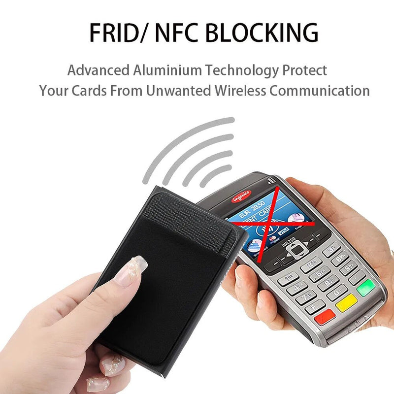 Porte-carte anti-RFID en aluminium - Pop-up automatique
