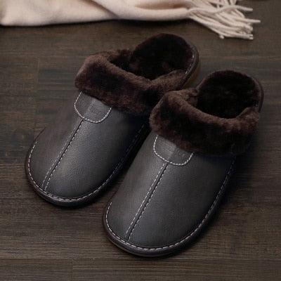 Pantoufles d'hiver en cuir - Mixte - DealValley