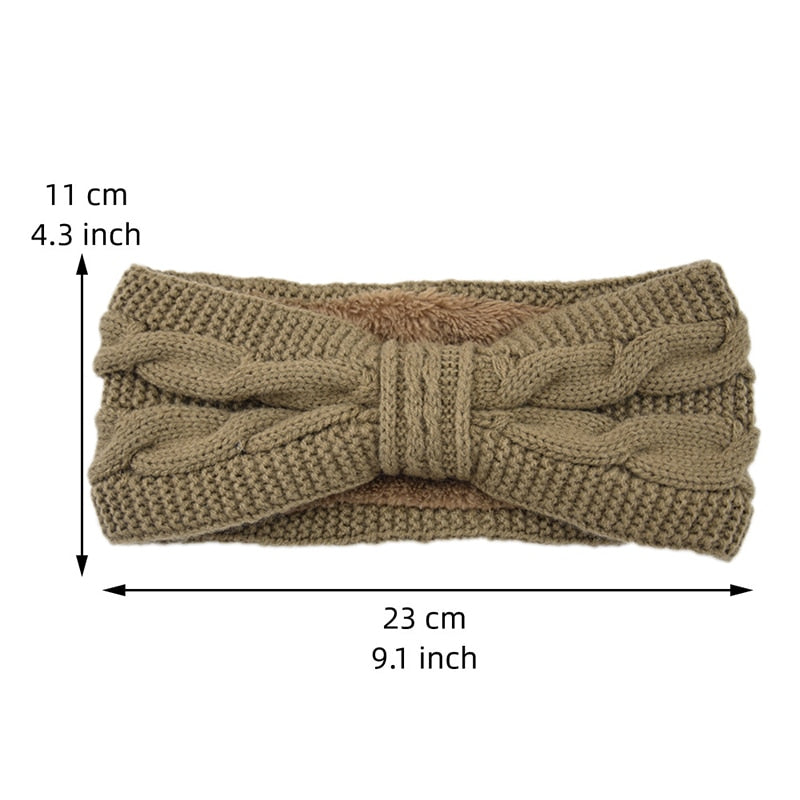 Bandeau tricoté fausse fourrure