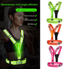 Gilet réfléchissant LED USB avec sac banane intégré