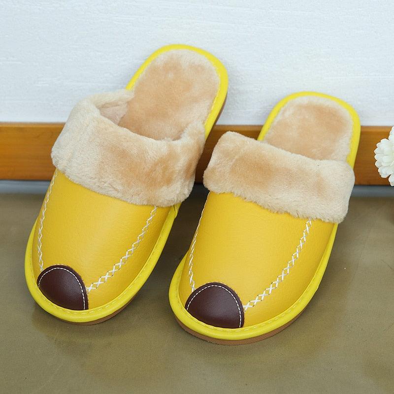 Pantoufles d'hiver en cuir - Mixte - DealValley