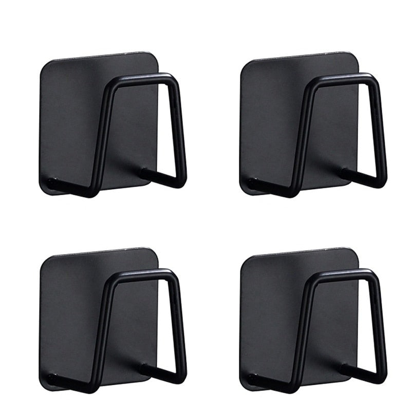 Lot de 4 Support auto-adhesif pour éponge et serviette