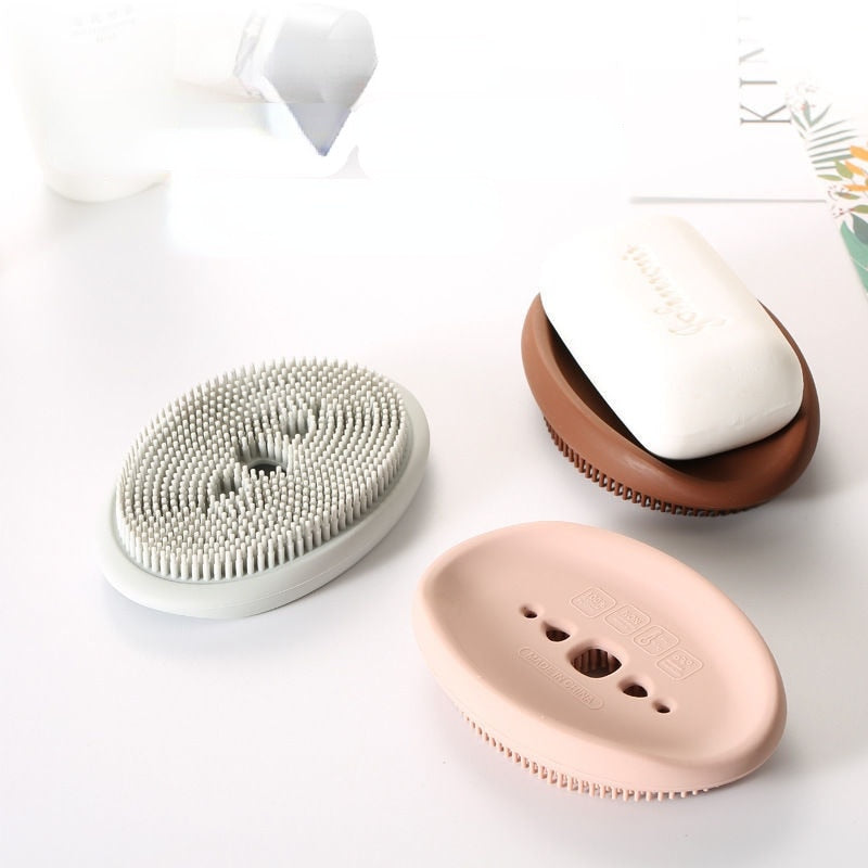 Porte savon 2 en 1 - Brosse exfoliante