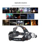 Lampe Frontale Triple Eclairage