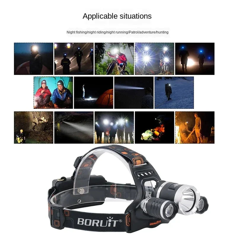Lampe Frontale Triple Eclairage