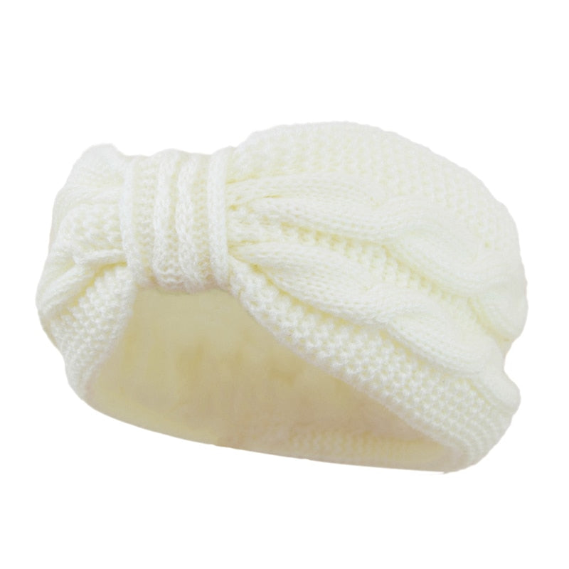 Bandeau tricoté fausse fourrure