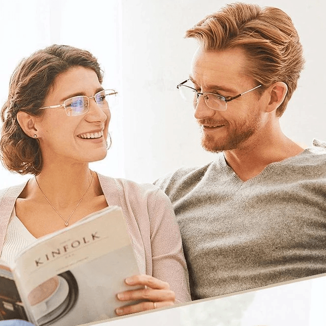 Lunettes de lecture anti-lumière bleue en titane